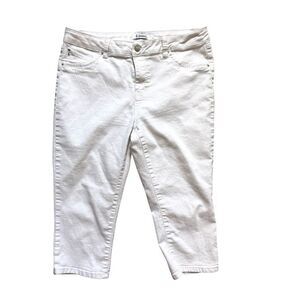 Womens D Jeans White Cropped Capri Pants - Sz 14